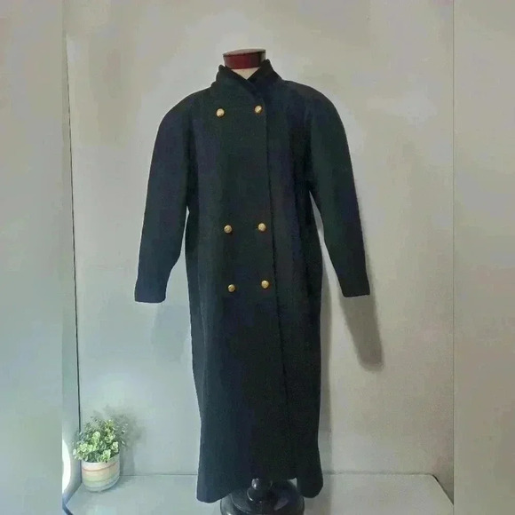STERLING STALL VINTAGE black Pure  virgin wool coat. Size XL - Picture 2 of 15